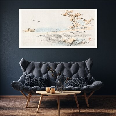 Foto leinwand Eine friedliche Landschaft am Wasser