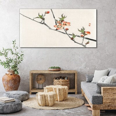 Foto auf leinwand Blumenzweige in zartem Stil