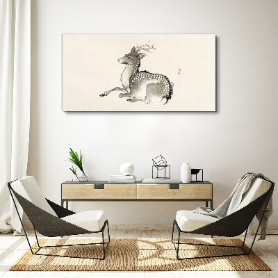 Bild auf leinwand Ein ruhiger Hirsch in zarten Farbtönen