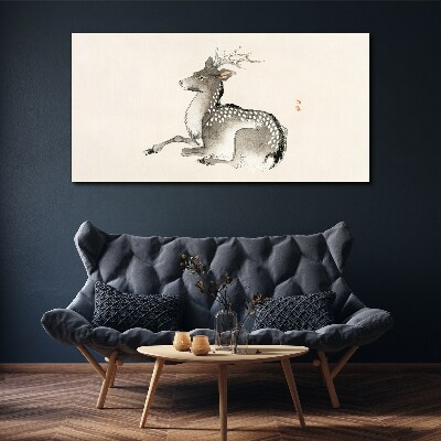Bild auf leinwand Ein ruhiger Hirsch in zarten Farbtönen