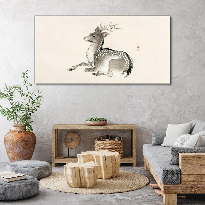 Bild auf leinwand Ein ruhiger Hirsch in zarten Farbtönen