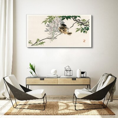 Bild auf leinwand Ein geflügelter Freund auf einem Ast