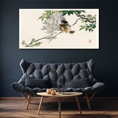 Bild auf leinwand Ein geflügelter Freund auf einem Ast