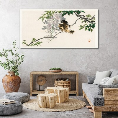 Bild auf leinwand Ein geflügelter Freund auf einem Ast