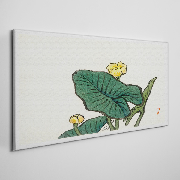 Foto auf leinwand Blumen vor dem Hintergrund von Blättern