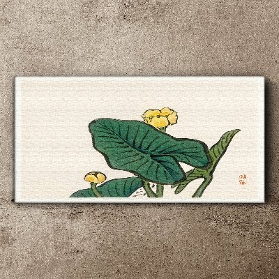 Foto auf leinwand Blumen vor dem Hintergrund von Blättern