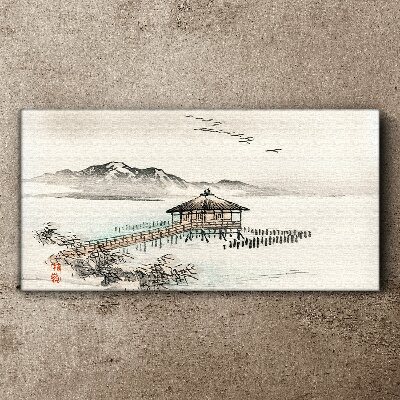 Foto auf leinwand Eine friedliche Landschaft am Wasser