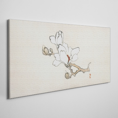 Foto leinwand Magnolienblüten auf hellem Hintergrund