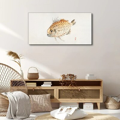 Leinwandbild Goldfisch auf weißem Hintergrund