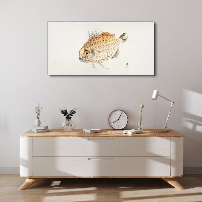 Leinwandbild Goldfisch auf weißem Hintergrund