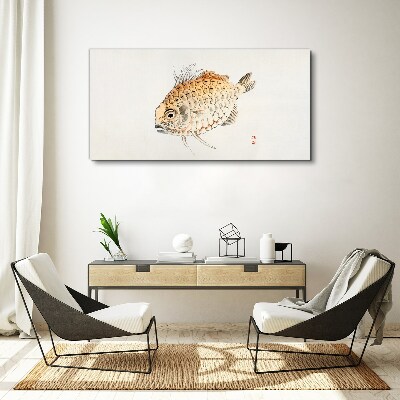 Leinwandbild Goldfisch auf weißem Hintergrund
