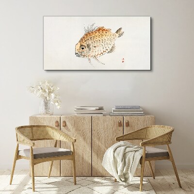Leinwandbild Goldfisch auf weißem Hintergrund