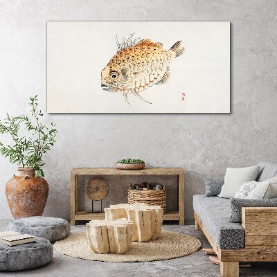 Leinwandbild Goldfisch auf weißem Hintergrund