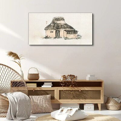 Foto auf leinwand Landhaus mit Grasdach