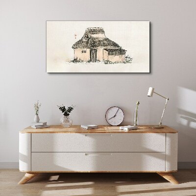 Foto auf leinwand Landhaus mit Grasdach