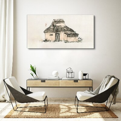 Foto auf leinwand Landhaus mit Grasdach
