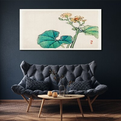 Foto auf leinwand Lotusblüten und Blätter