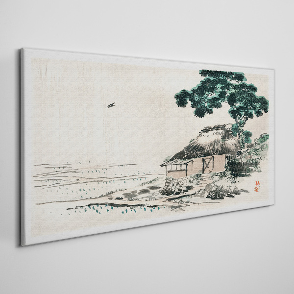 Foto auf leinwand Ruhiges Landhaus am See