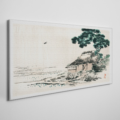 Foto auf leinwand Ruhiges Landhaus am See