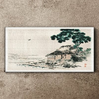 Foto auf leinwand Ruhiges Landhaus am See