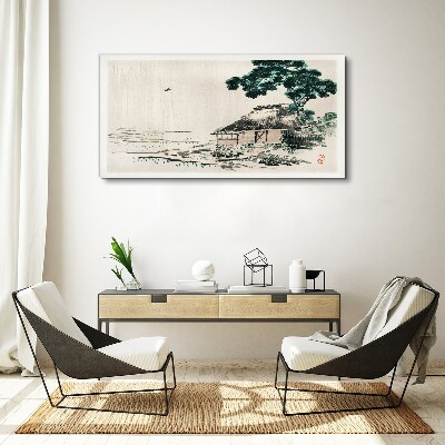 Foto auf leinwand Ruhiges Landhaus am See