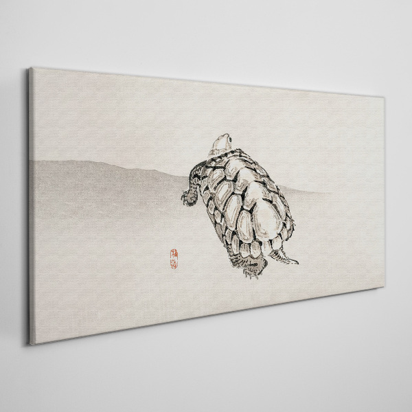 Bild auf leinwand Schildkröte auf minimalistischem Hintergrund