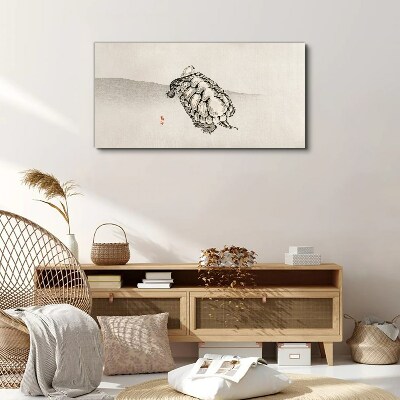 Bild auf leinwand Schildkröte auf minimalistischem Hintergrund