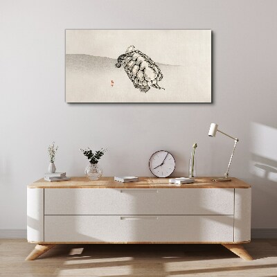 Bild auf leinwand Schildkröte auf minimalistischem Hintergrund