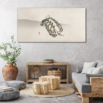 Bild auf leinwand Schildkröte auf minimalistischem Hintergrund