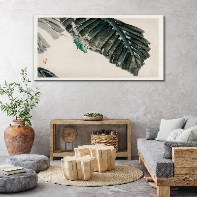 Foto auf leinwand Ein schlankes Insekt auf Blättern