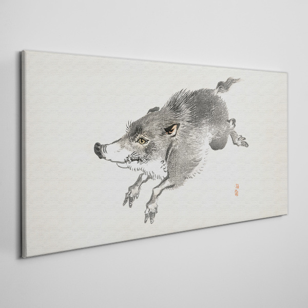 Foto leinwand Laufendes Wildschwein