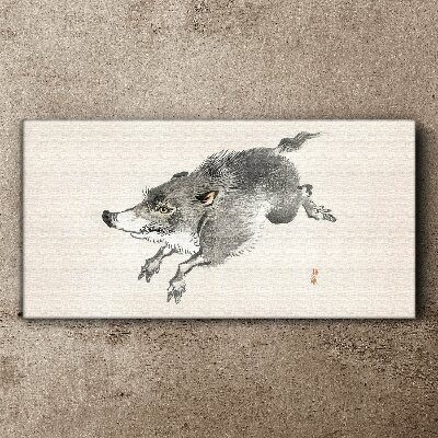 Foto leinwand Laufendes Wildschwein