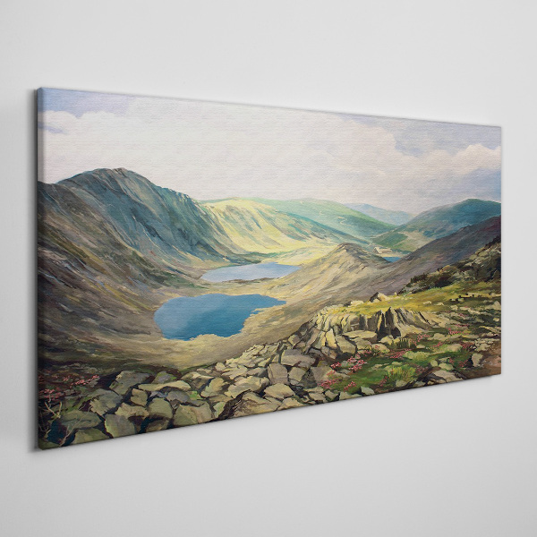 Foto auf leinwand Berglandschaft mit See