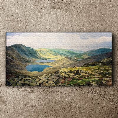 Foto auf leinwand Berglandschaft mit See