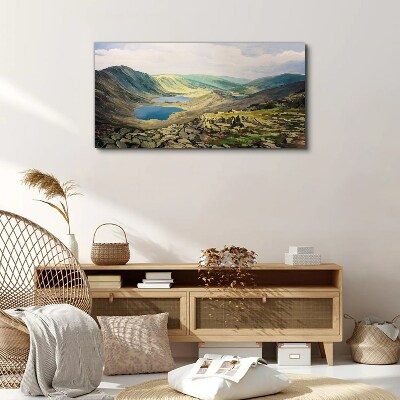 Foto auf leinwand Berglandschaft mit See