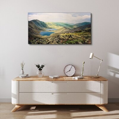 Foto auf leinwand Berglandschaft mit See