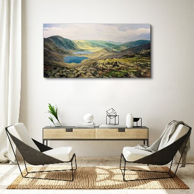 Foto auf leinwand Berglandschaft mit See