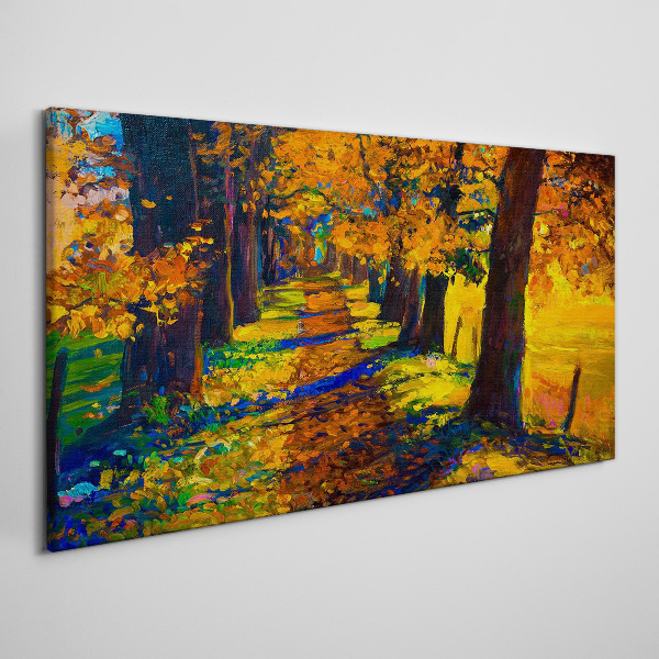 Foto auf leinwand Goldene Allee in der Herbstsonne