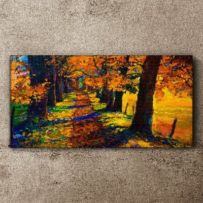 Foto auf leinwand Goldene Allee in der Herbstsonne