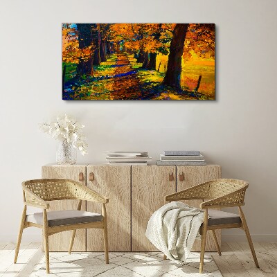 Foto auf leinwand Goldene Allee in der Herbstsonne