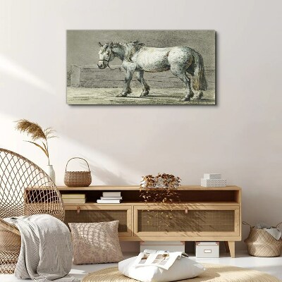 Foto auf leinwand Gehendes Pferd in Grautönen