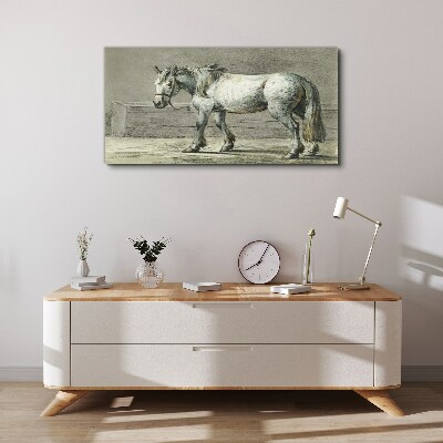 Foto auf leinwand Gehendes Pferd in Grautönen
