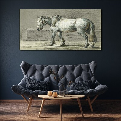 Foto auf leinwand Gehendes Pferd in Grautönen