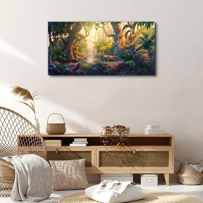 Foto auf leinwand Geheimnisvoller Wald am Morgen