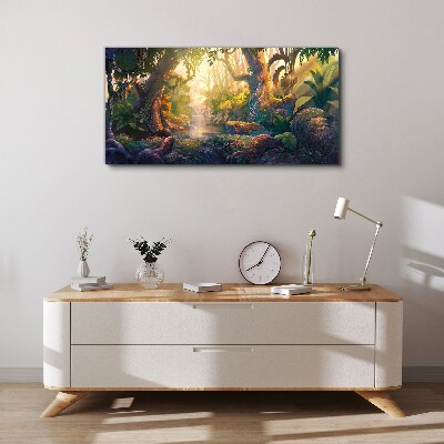 Foto auf leinwand Geheimnisvoller Wald am Morgen