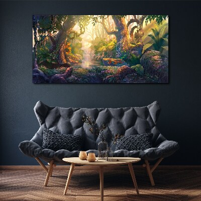 Foto auf leinwand Geheimnisvoller Wald am Morgen