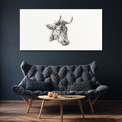 Foto auf leinwand Porträt einer Kuh auf weißem Hintergrund