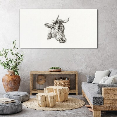 Foto auf leinwand Porträt einer Kuh auf weißem Hintergrund