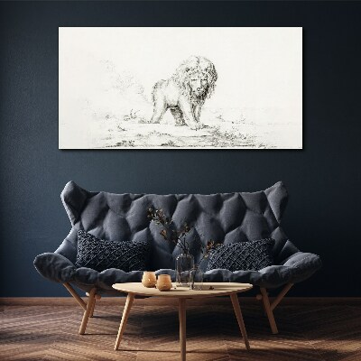 Foto auf leinwand Löwe in Kontemplation