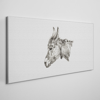 Foto auf leinwand Porträt eines Esels im monochromen Stil
